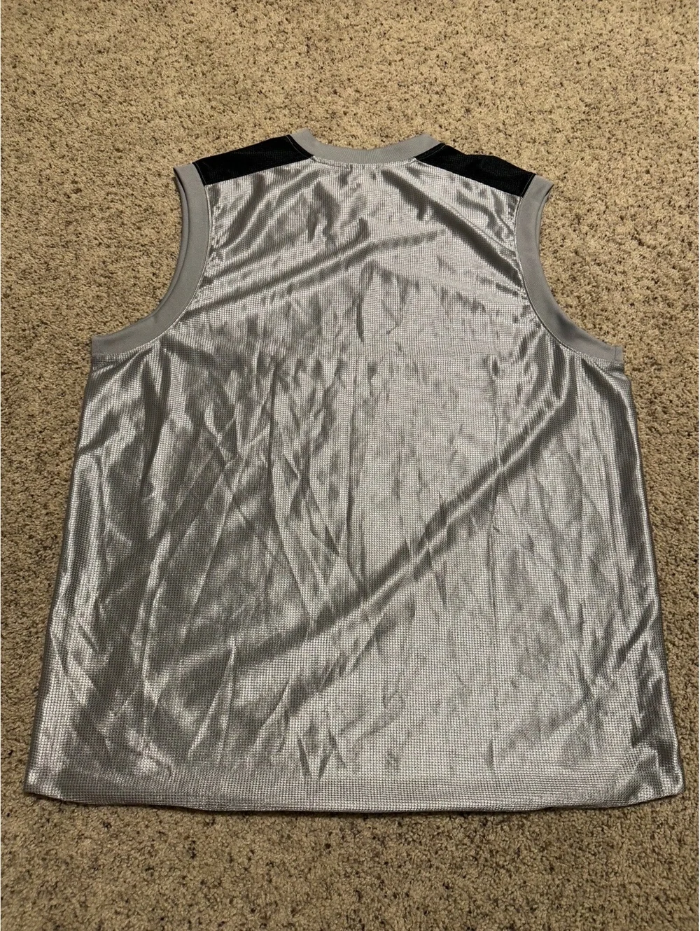 Jordan Sleeveless Basketball Jersey Silver Black XL